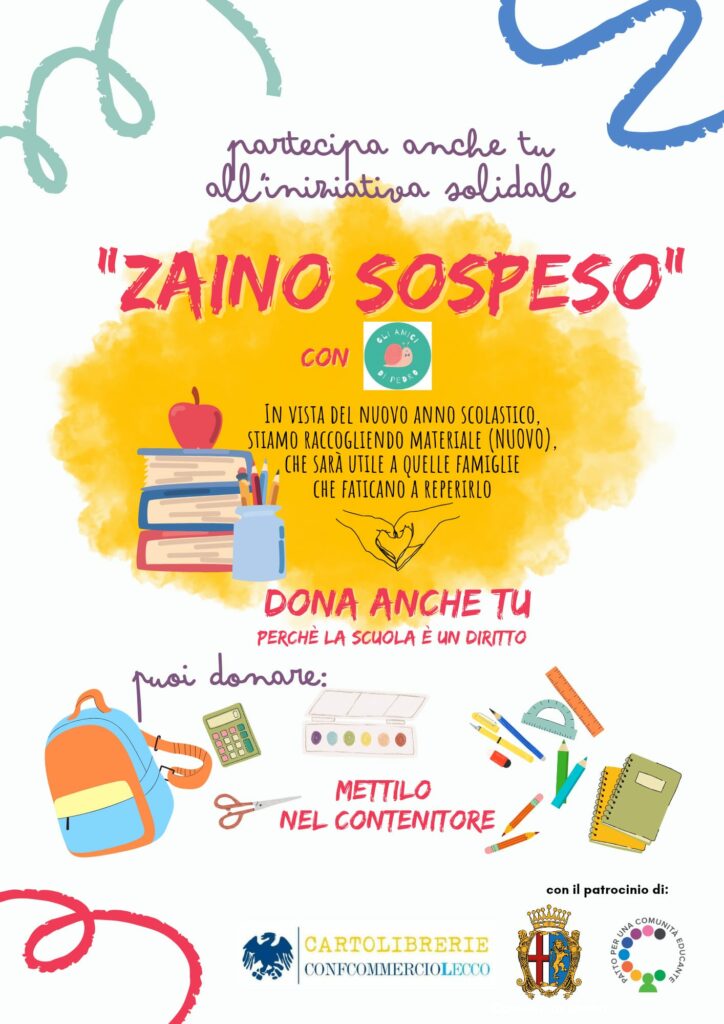 ZAINO SOSPESO: le cartolerie aderenti all'iniziativa solidale 1