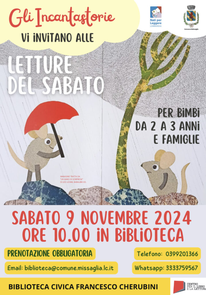 Gli Incantastorie e le letture del sabato 1